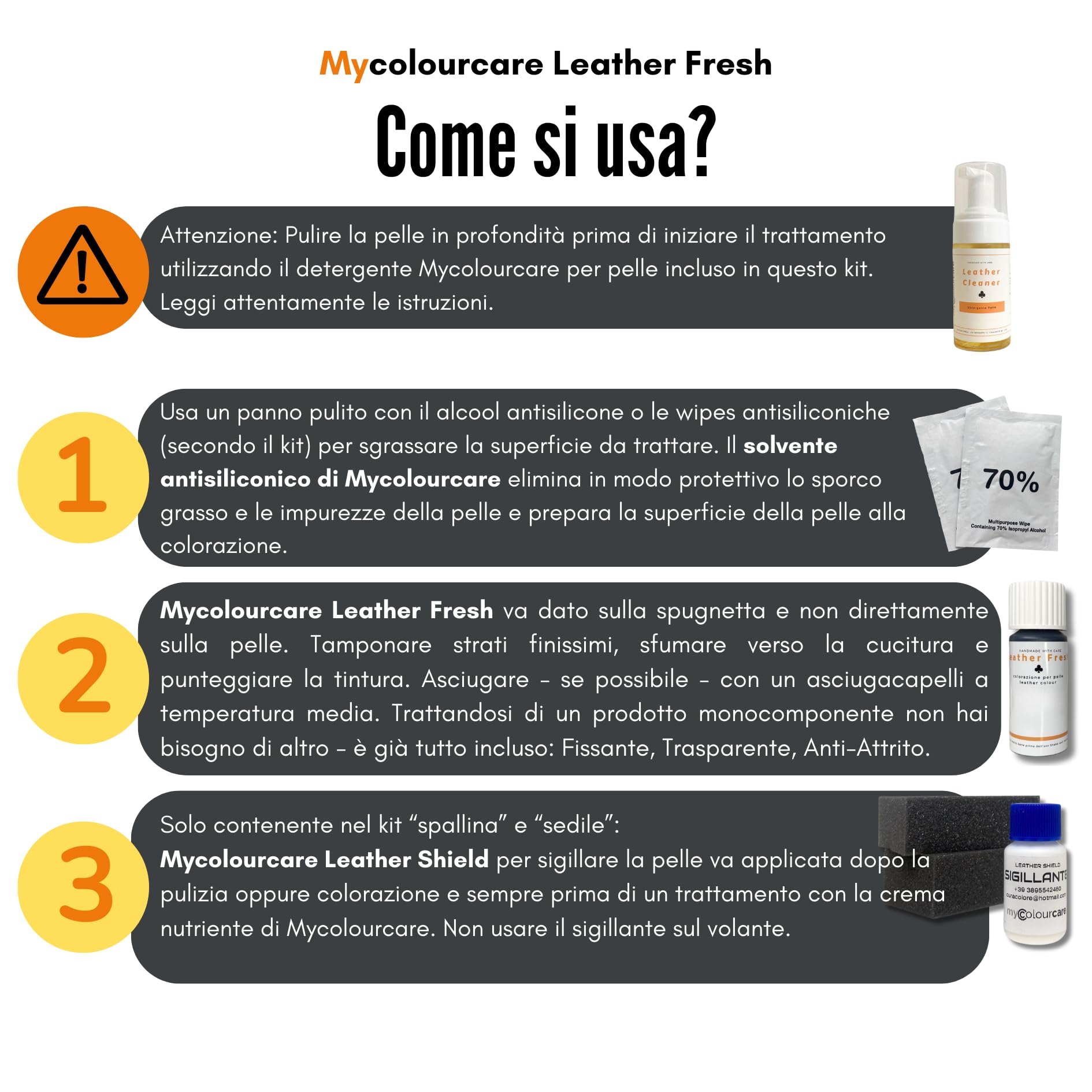 Mycolourcare Kit Ritocco con Detergente Compatibile con Fiat Rosso per Interni in Pelle Ecopelle Facile Applicazione