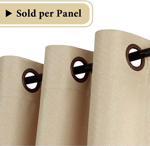 Miniatura 2 de H.VERSAILTEX - Cortina opaca de lino de 108 pulgadas de largo con aislamiento térmico, ojales y aspecto de lino, textura de arpillera, para