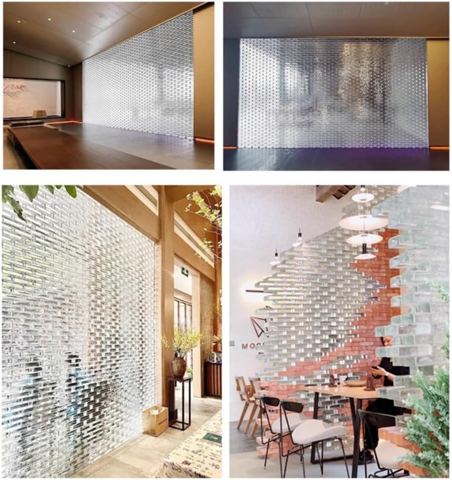 Zfmnoyev Transparent Solid Glass Bricks, Rectangular Double-Sided Crystal Bricks, Sound Insulation Thermal Insulation Glass Blocks, Used in Building Fields Such As Wall Partitions(Clear-E)