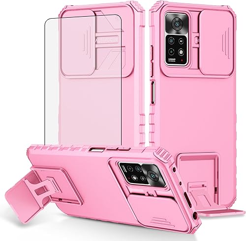 Miniatura 10 de Asuwish Funda de teléfono para Xiaomi Redmi Note 11 Pro 4G5G con protector de pantalla de vidrio templado y cubierta de cámara deslizante Soporte