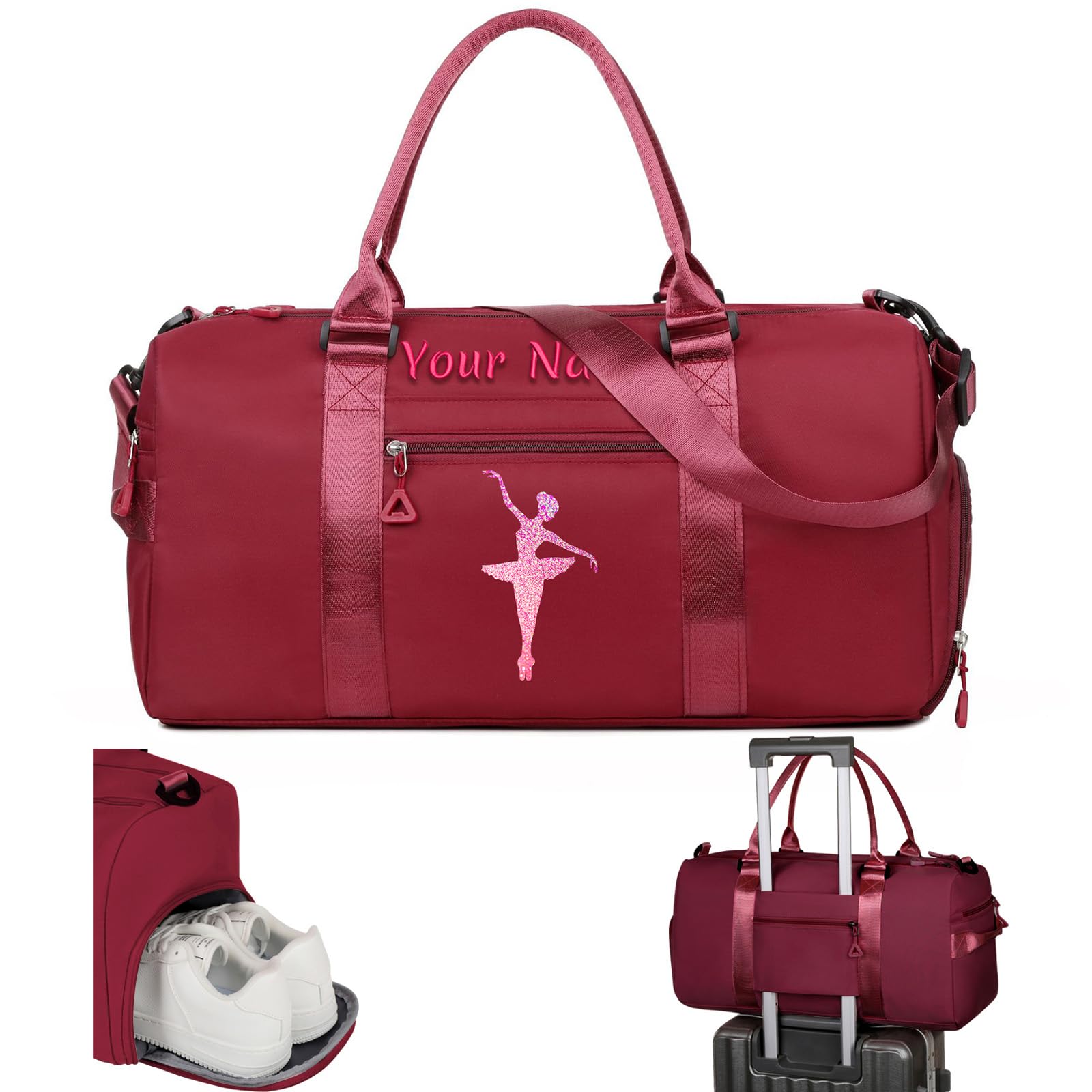 Personalized Embroidered Duffel Bag, Custom Sports Gym Bag for Man Women