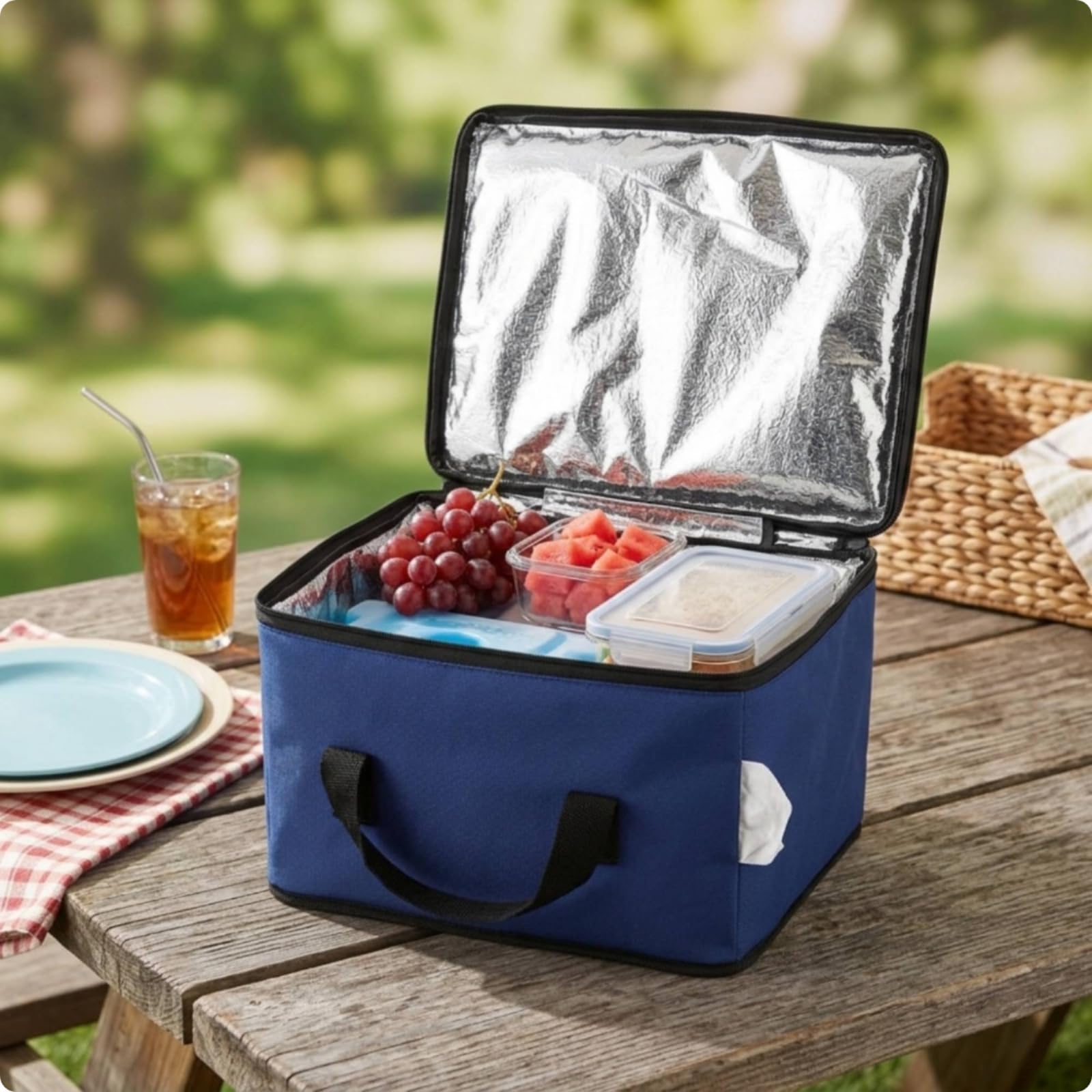 Sac Isotherme avec Fermeture Éclair Gran Capacité Glacière Souple Gran Taille Glacière Portable pour Coursiers