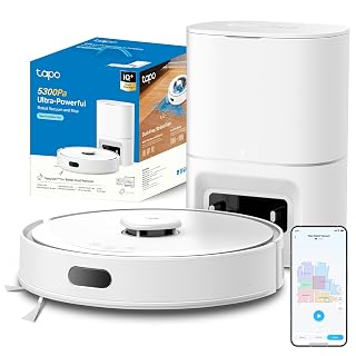Tapo RV30 MAX Plus White-Robot Aspirador y Fregasuelos, Base Autolimpieza | Depósito 3L. Vaciado Automático. Navegación LiDAR+IMU. Detección de Obstáculos. Múltiples Funcion de Fregado. App Tapo. - Amazon product rated Grade A