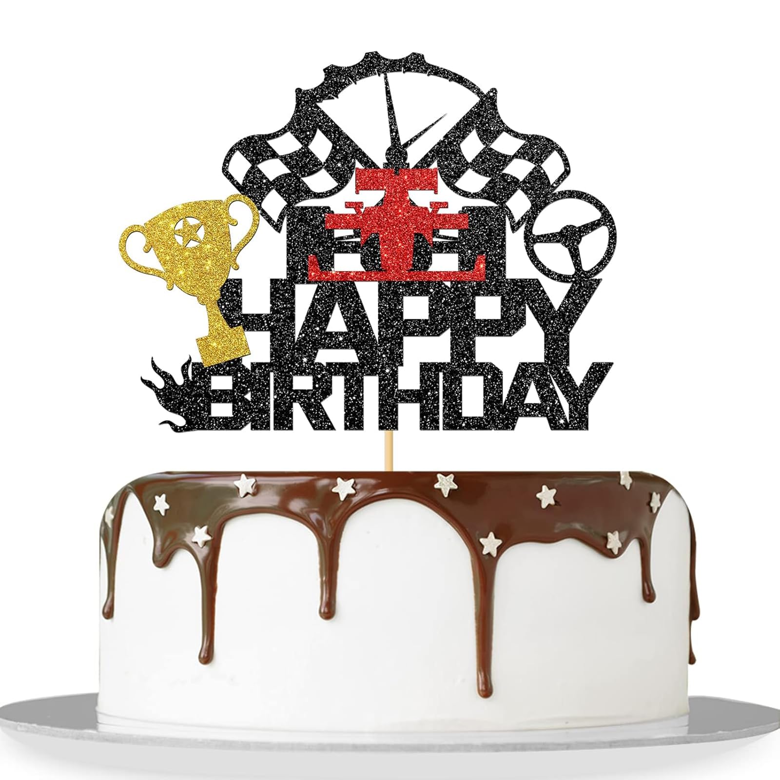 Racing Cake Topper - Glitter Formula Themed Birthday Decor