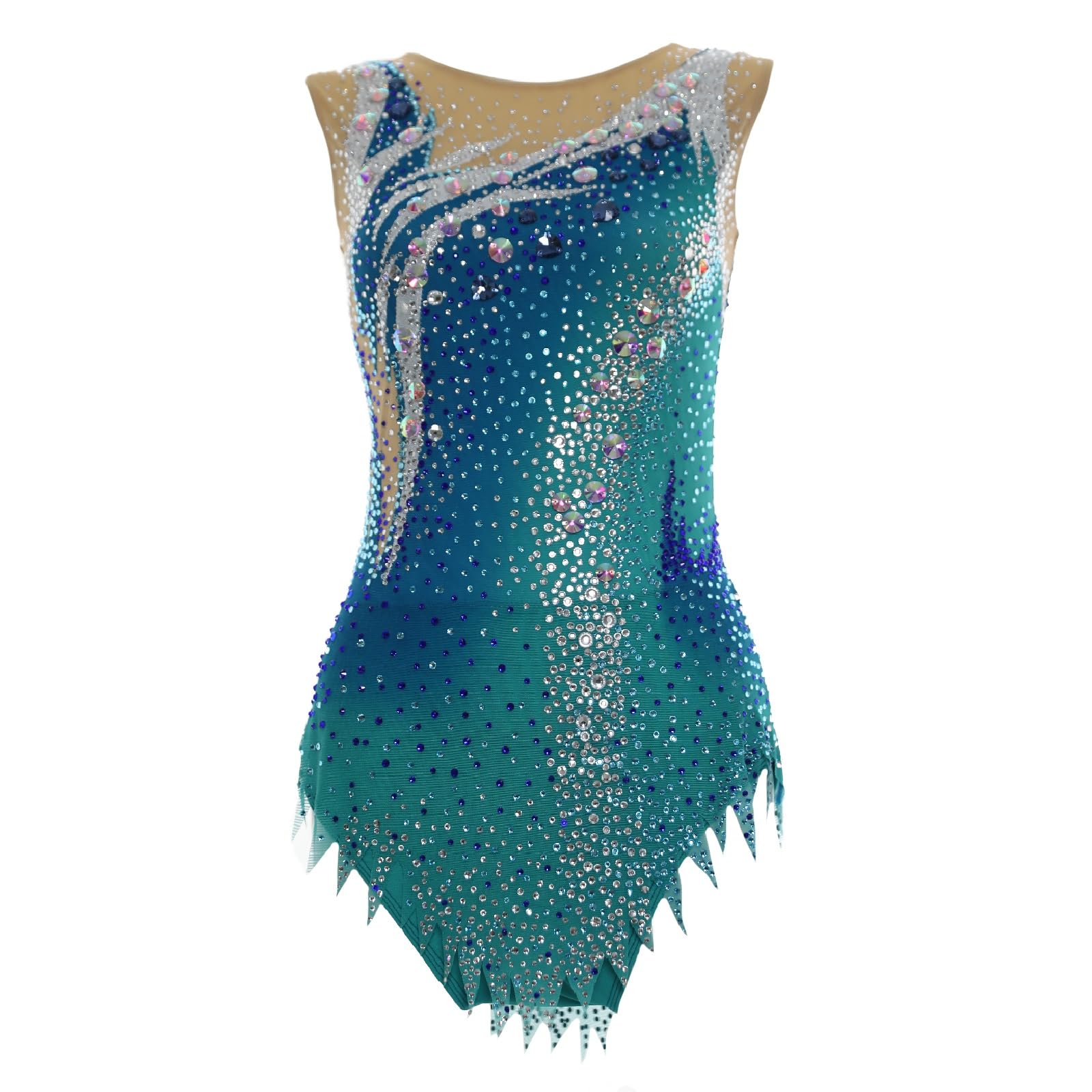 Maillot De Gimnasia Rítmica Con Diamantes. Traje De Gimnasia Artística For Niña, Ideal For Actuaciones Y Competición.