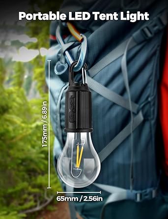 Multi-Purpose Camping Light for Tent with 3 Modes Used as Rechargeable Hanging Bulb | Emergency Led Bulb for Power Cuts | Durable & Shockproof | Perfect for Camping, Hiking & Emergency