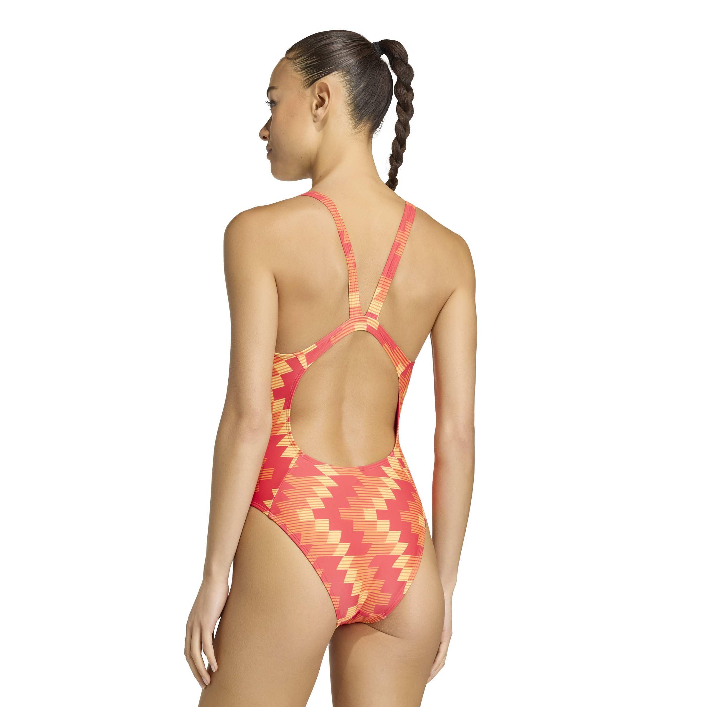 adidas Damen Football-Inspired V-Back Graphic Swimsuit Badeanzug