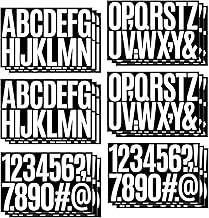 24 Self-Adhesive Letter Sheets, 8 cm Adhesive Letters, Adhesive Numbers, Waterproof, Suitable for Indoor or Outdoor Address Numbers (White)