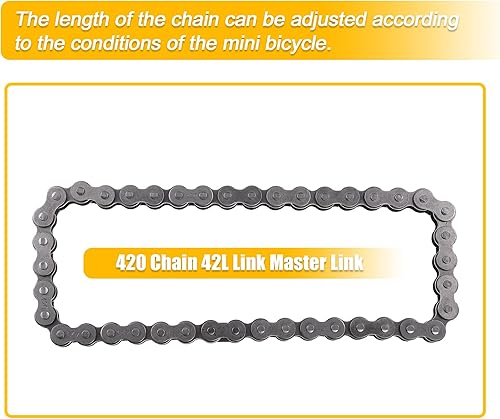 Miniatura 4 de X AUTOHAUX 1 Unidades Motocicleta Mini Bike Cadena Tensor Rodillo con Resorte 420 Cadena 42L Enlace para Baja Motorsports Mini Bike MB165 MB200