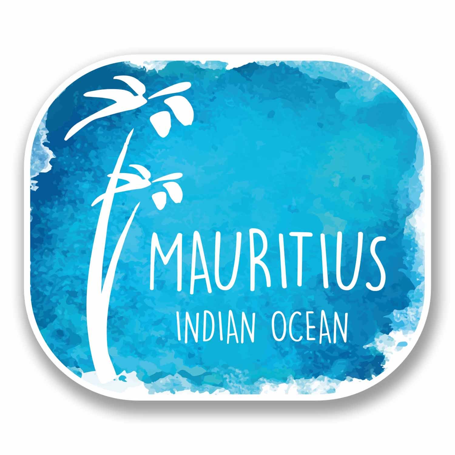 Destinationvinyl Multi 2 X 10Cm Mauritius Vinyl Sticker Decal Laptop Luggage Travel Tag Fun #9676 (10Cm Wide X 8.5Cm High)