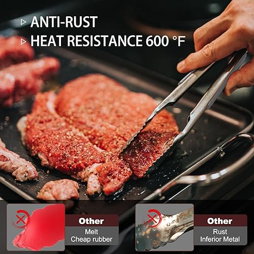 Miniatura 3 de Pinzas para cocinar  Pinzas de cocina de acero inoxidable de 600 grados resistentes al calor, pinzas de bloqueo de metal resistente, perfectas para