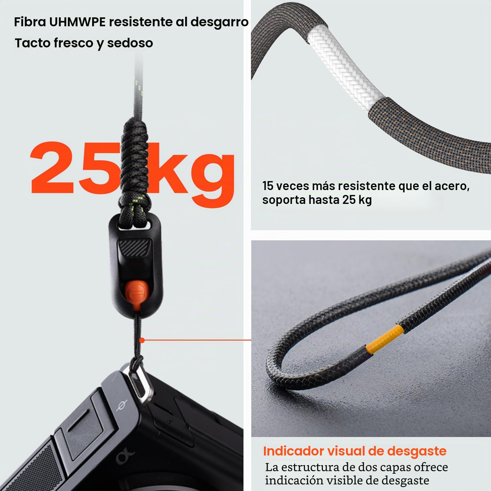 PGYTECH Correa de muñeca delgada para fotógrafos ajustable de liberación rápida compatible con cámaras instantáneas compactas sin espejo, correa de mano para teléfonos inteligentes Sony/Nikon/Canon