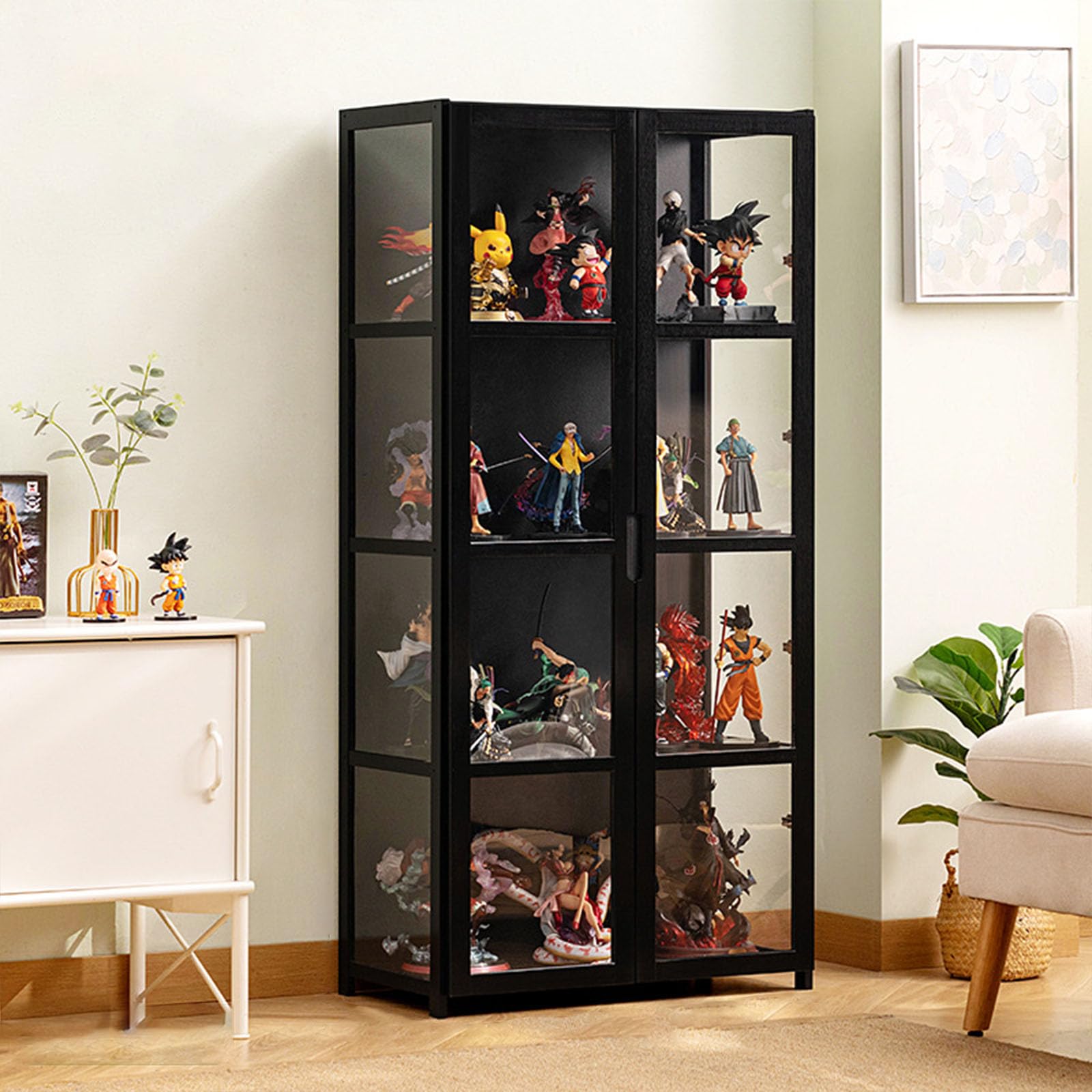 Vitrine De Collection En Bambou Et Acrylique - 3 étages, 60 Cm De Haut - Anti-poussière, Pour Figurines, LEGO...