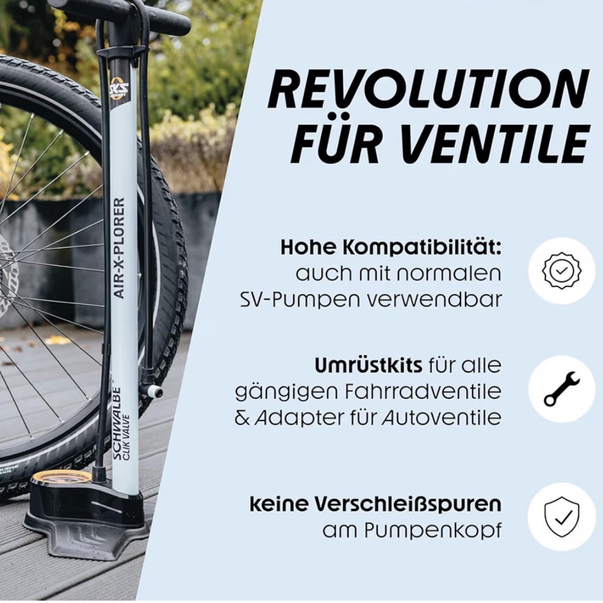 Aerothan Light Camera d'aria 27,5"+29" compatibile con Schwalbe SCV14-AE + SCV19-AE Klick Valvola Mullet Set