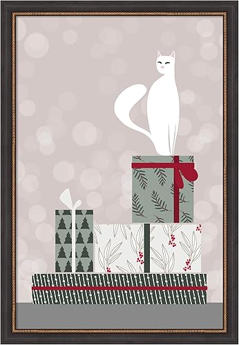 Miniatura 19 de Amanti Art Framed Wall Art Print 25x19 Retro cat and gifts by Rosana Laiz Blursbyai, Animals Wall Art, Modern Decor, Medium Poster Painting Artwork