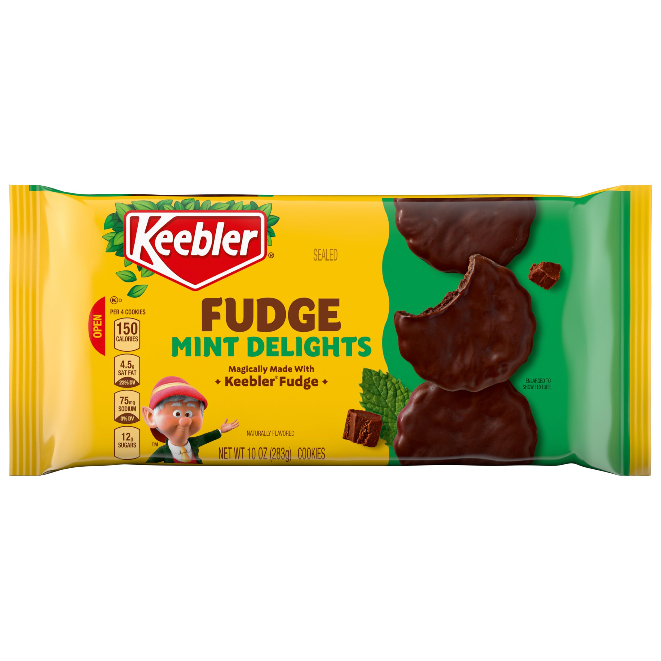 Keebler Fudge Mint Delights, Mint Cookies Dipped in Fudge, 10 Oz