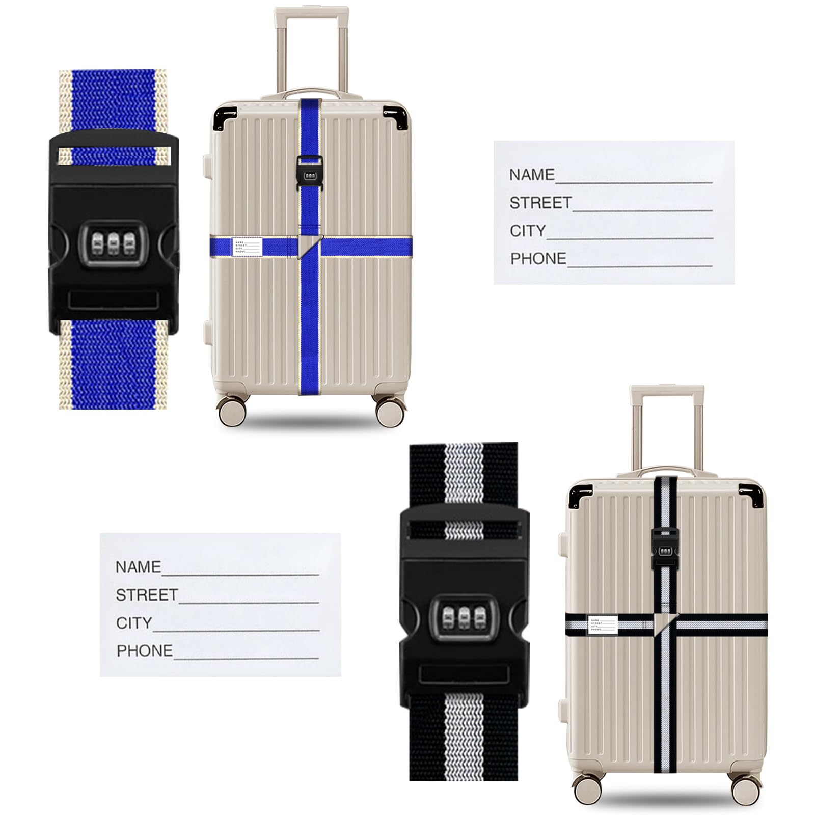 Koffergurt mit namensschild Clearance