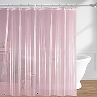 Vista 8 de Downluxe - Forro de cortina para regadera de 72x72 - PEVA transparente. Calibre 3, calibre 8, esmerilado ligero, impermeable, inodoro con orificios