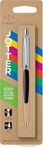 Parker Jotter Originals - Bolígrafo de gel, acabado negro clásico, punta media, tinta negra, paquete de ampollas