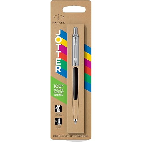 Parker Jotter Originals Gel Pen, Classic Black Finish, Medium Point, Black Ink, Blister Pack
