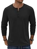 Men&apos;s Henley T-Shirt Long Sleeve Casual Lightweight Pullover Shirts Soft Stretch Basic Tees Fall Tops