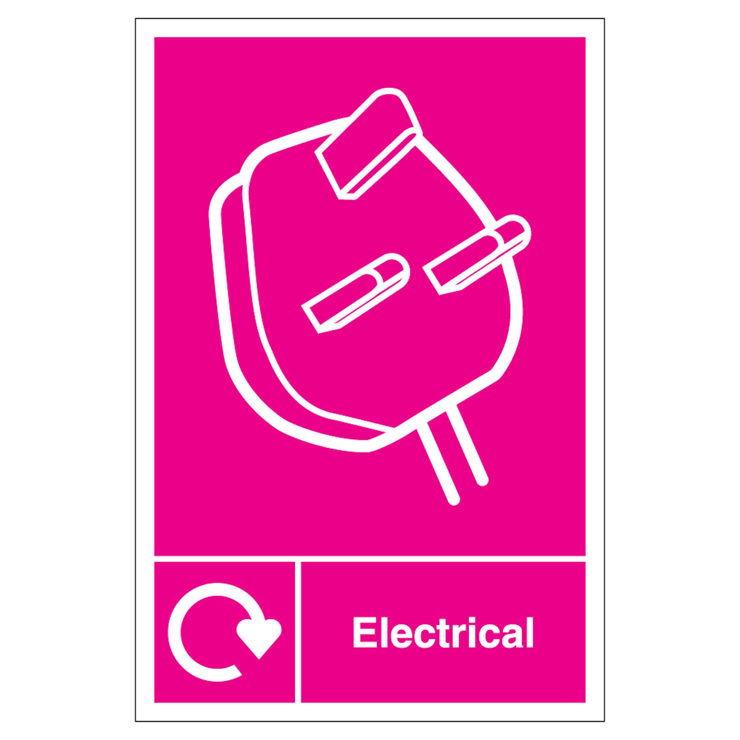 V Safety WRAP - Electrical Recycling 210 x 297 mm (A4) - 2mm Rigid Plastic Safety Sign