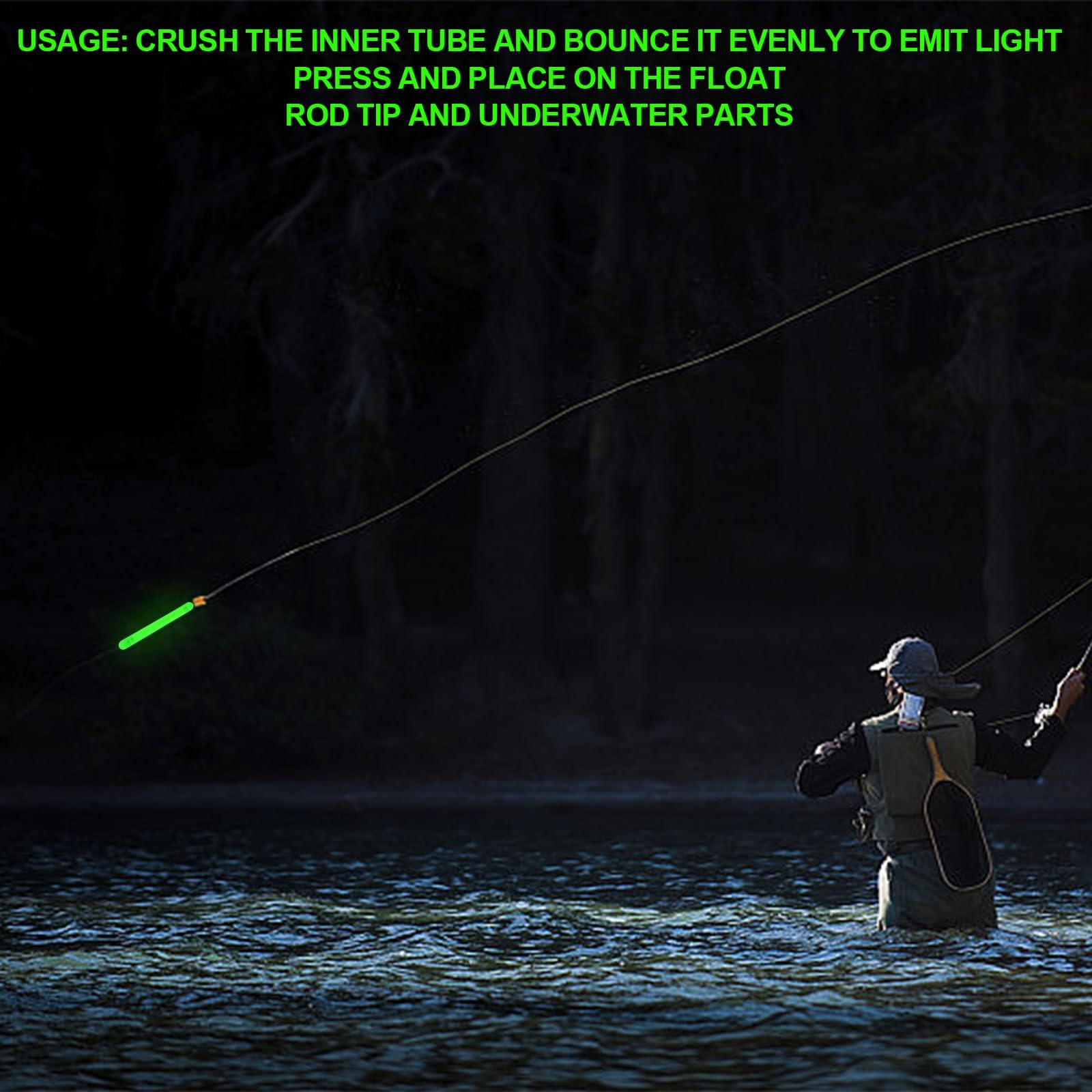 GOMETY Lot de 100 bâtons lumineux à craquer LED, 4,5 mm, pour la pêche à la pêche, la pêche de nuit, pour nageurs, pointes de canne, barres