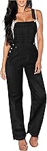 Hybrid & Company Womens Super Comfy Stretch Denim jumpsuit Pants Overalls
