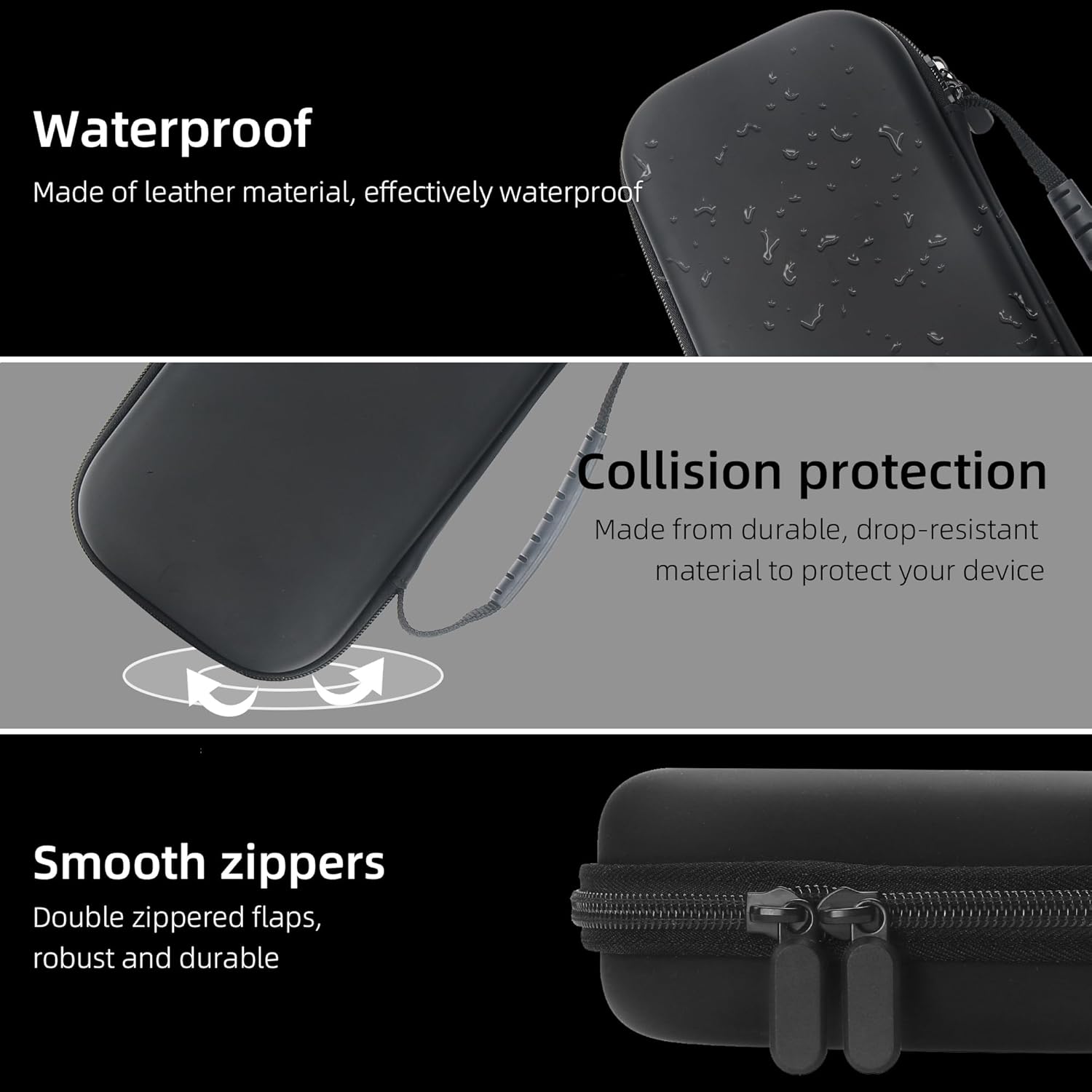 qinhretuo Carrying Case for Nintendo Switch 2(2025),Shockproof Protective Hard Shell Portable Travel Carry Case Pouch holds 12 Cartridges with Pockets for Switch 2 Accessories and Games, Black - Image 4