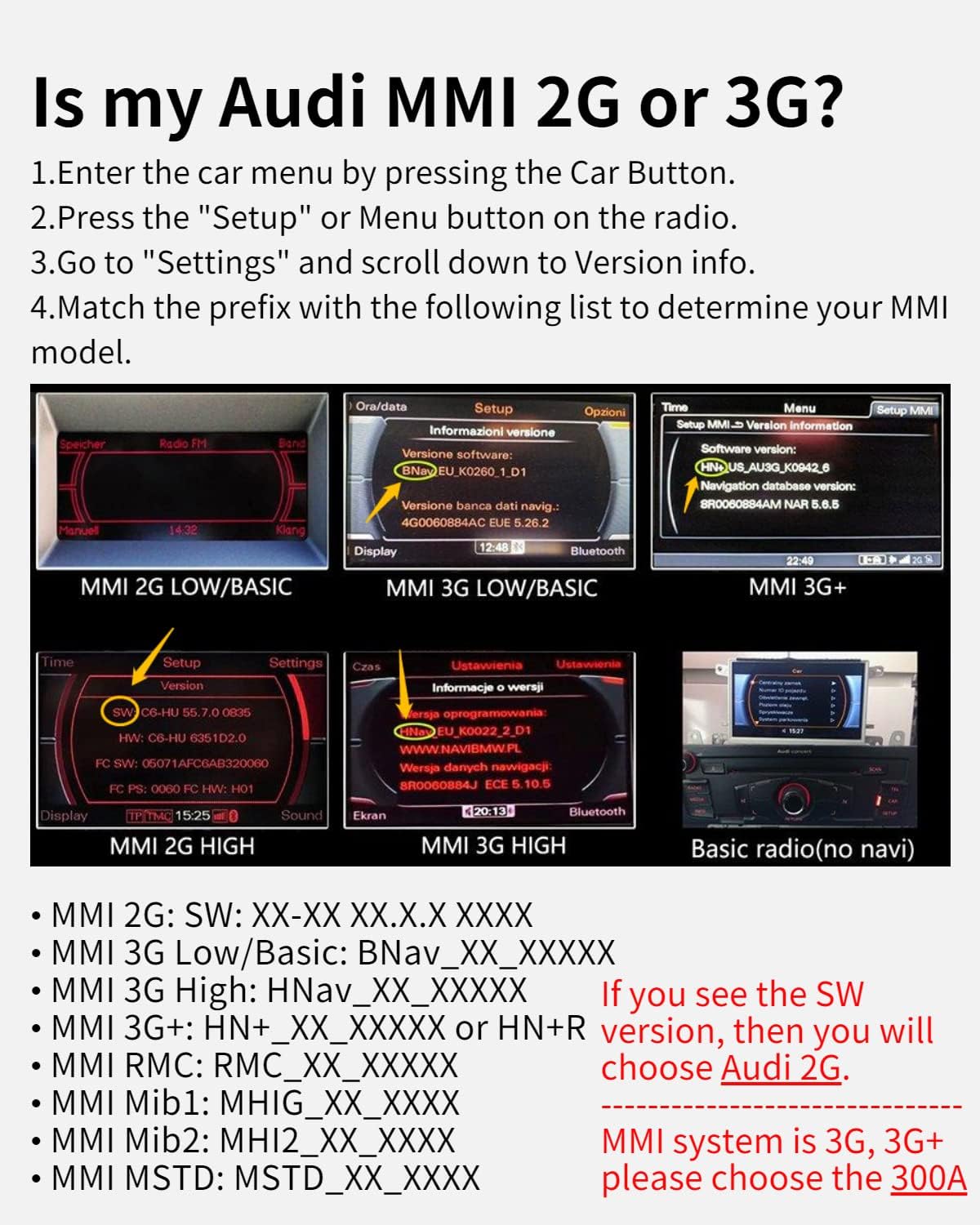 Audi MMI 2G vs 3G identification guide