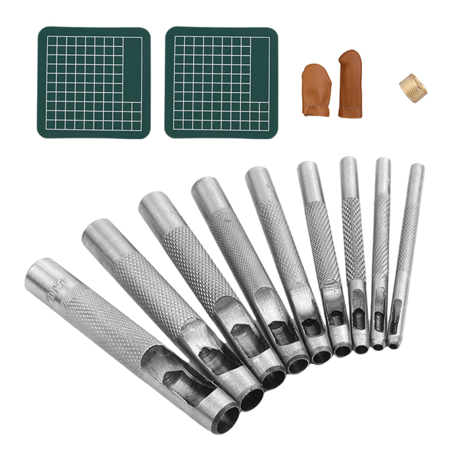 Buxuaaaa Hole Puncher Hollow Puncher Set Round Leather Hole Punching Tool Leather Craft Punching Tool for Craft Round Hollow Set for Fabric