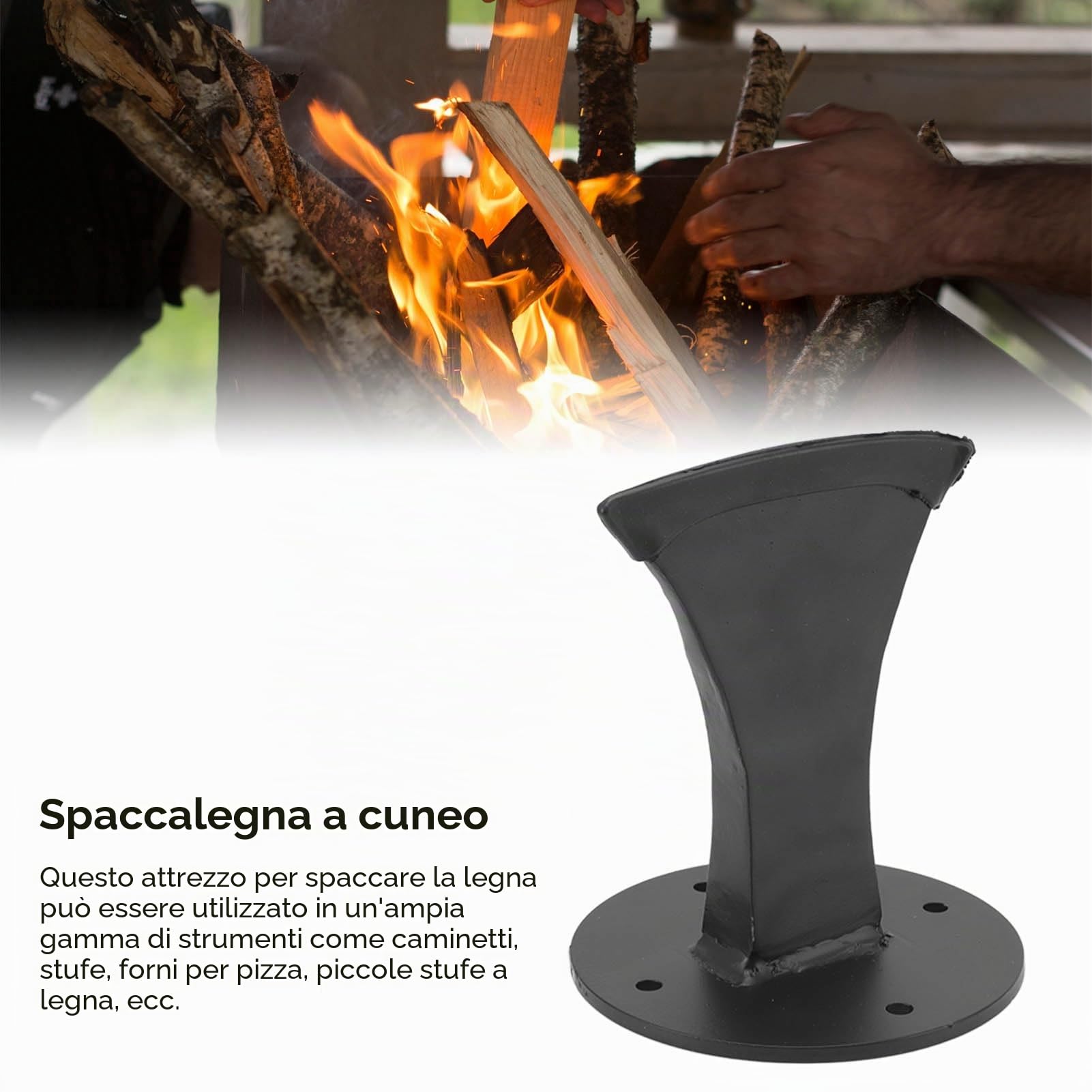 Cuneo Spaccalegna Manuale, Spaccatrice Veloce Tronchi Lama in Acciaio Resistente Spaccalegna per Legna da Ardere con Copertura in Silicone Piccolo Strumento Spaccalegna per Caminetto Stufa a Legna