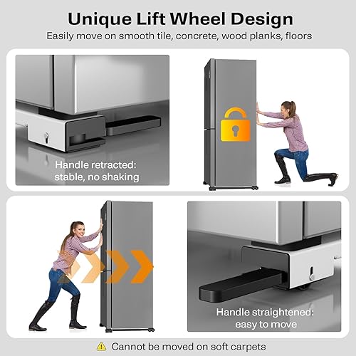 Miniatura 4 de Rodillos de electrodomésticos resistentes, deslizadores extensibles más recientes, base de lavadora elevable, mover fácilmente máquinas de lavadora