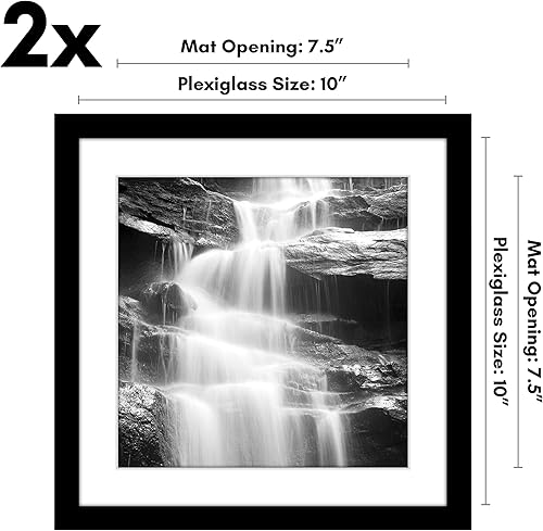 Vista 268 de Americanflat Portarretratos de 8 x 12 pulgadas con plexiglás pulido, juego de 2 portarretratos de 6 x 8 pulgadas con paspartú o para fotos de 8 x 12