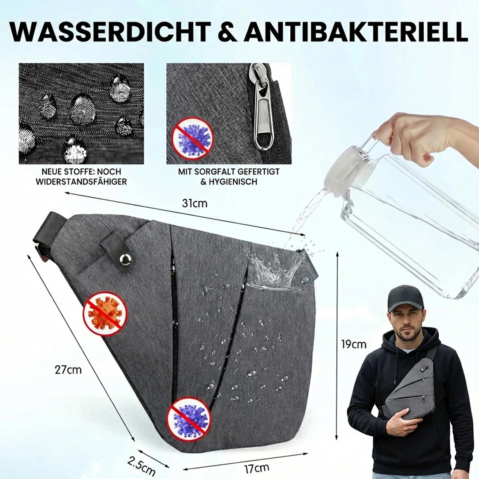 Gipfelfreund - Bolso antirrobo para hombre y mujer