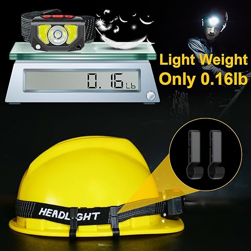 Miniatura 6 de Linterna frontal LED recargable, paquete de 3 linternas con sensor de movimiento para acampar al aire libre, ciclismo, correr, pesca