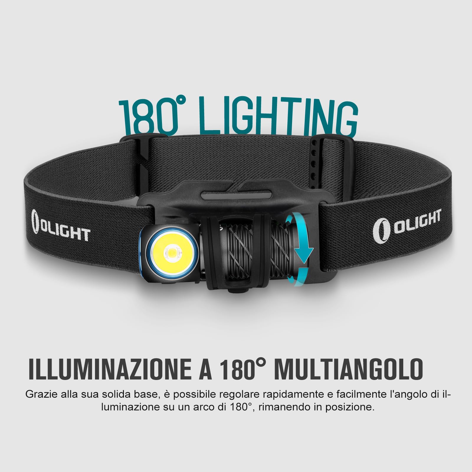 OLIGHT Perun 2 mini Lampada Frontale LED 1100 Lumen Torcia Elettrica Ricaricabile 5 Livelli di luminosità, Regolabile a 180° per Corsa, Jogging, Campeggio, le segnalazioni di emergenza (Nero CW)