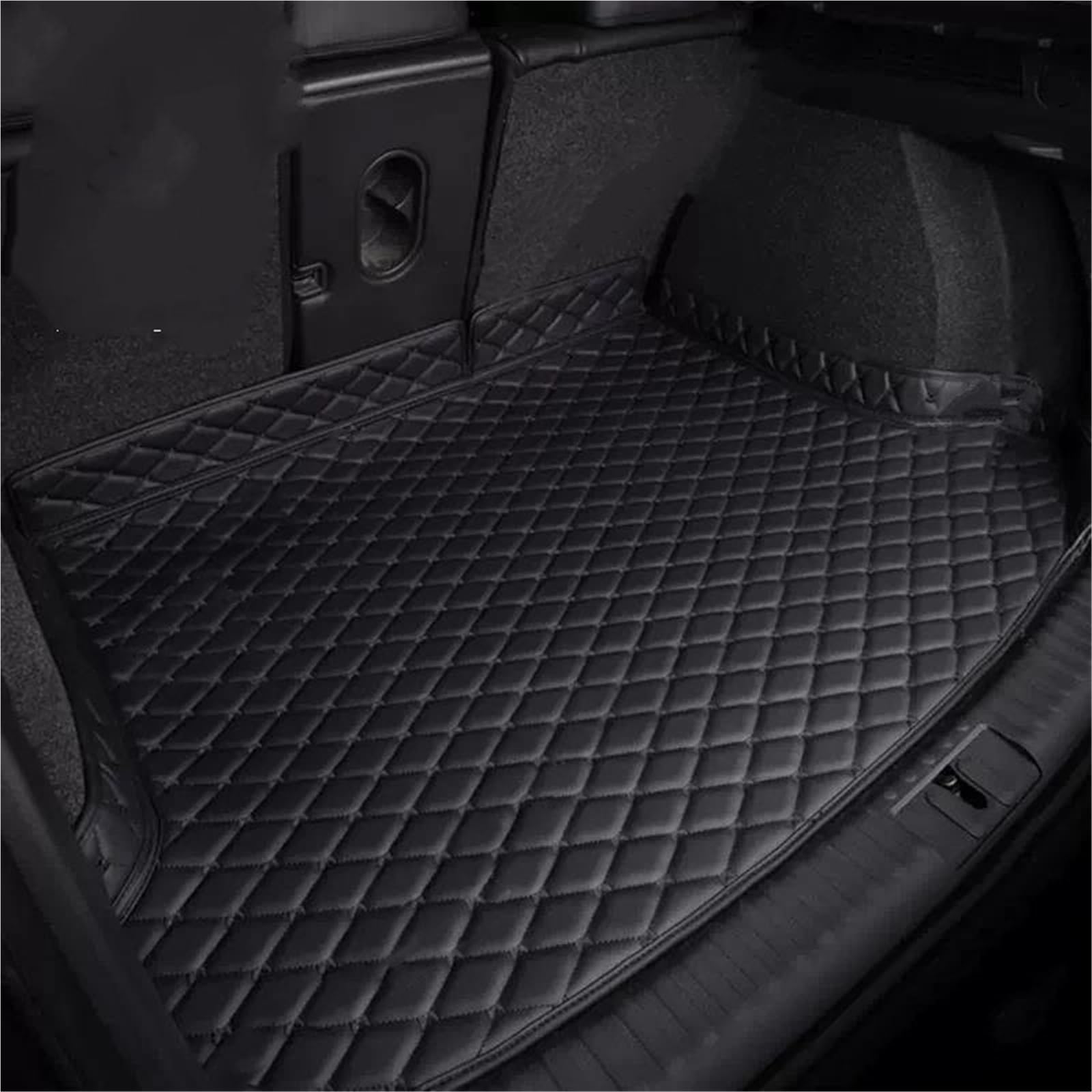 Car Boot Liners Car Trunk Mat For VW For Tiguan L For Allspace 7-Seat 2021 2022 2023 Custom Cargo Liner Boot Carpets Car Boot Liner(Black-Black)