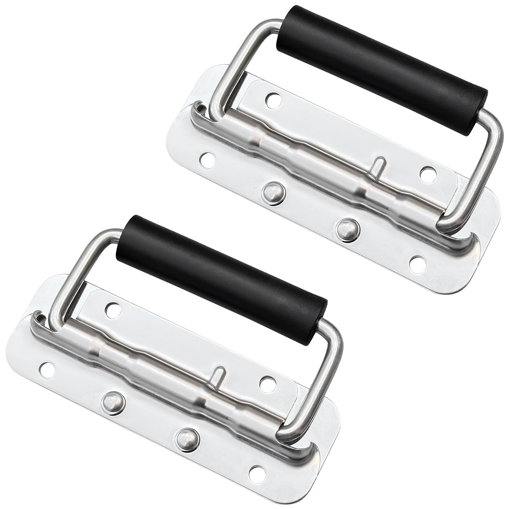 2 PCS Heavy Duty Spring Folding Handles,304 Stainless Steel Box Handles
