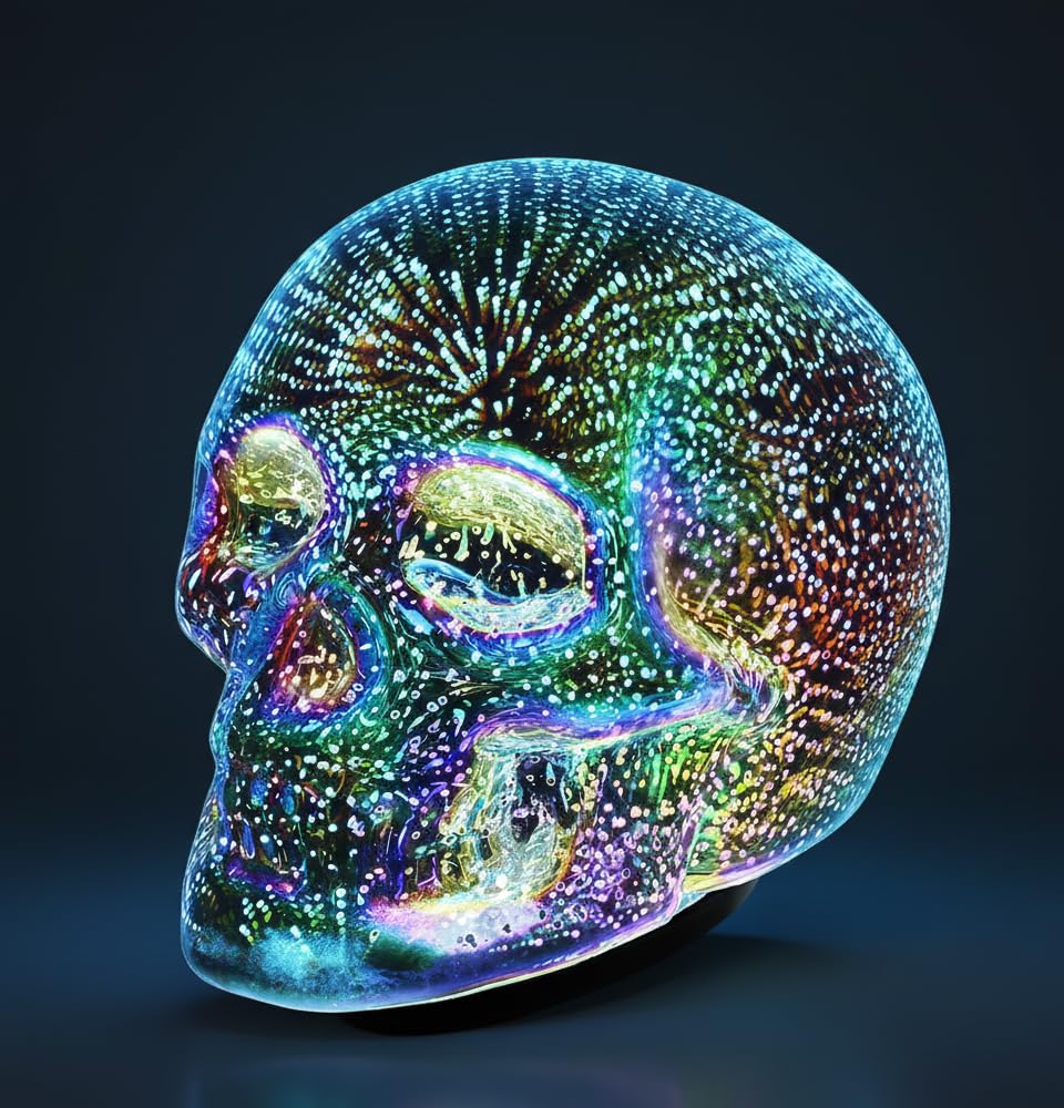 Tradeopia Led Skull Table Lamp, Requires 3 X AAA Batteries, Ideal