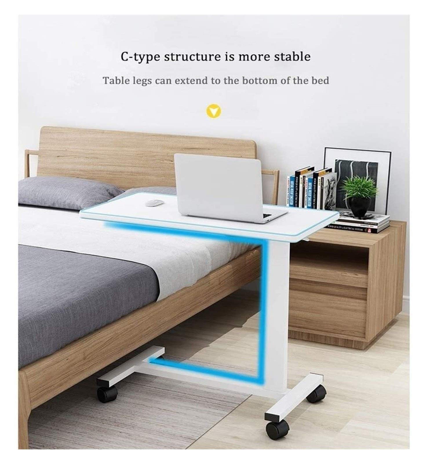 Tavolo Servitore Tavolino Servitore Ruote Comodino Scrivania Base A Forma Di C Scrivania Per Laptop Tavolino Per Ufficio Domestico Tavolo Mobile Postazione Di Lavoro Tavolo Pieghevole Mobile