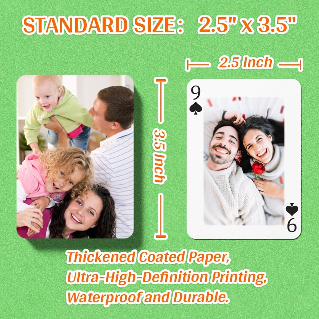 Custom Playing Cards Personalized with Your Photo Picture Both Sides, Unique Deck Card Games Gifts for Dog Pet Businesses Family Graduation Wedding Anniversary Valentines Christmas New Year Party - Image 3