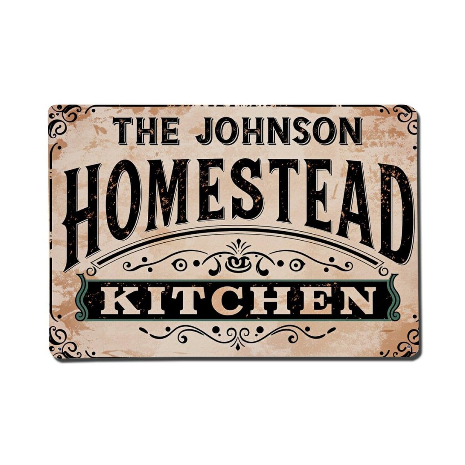 Vintage Rustic Kitchen Sign Pattern Tin Sign Vintage Metal Poster, Home Bar Garage Man Cave Cafe Indoor & Outdoor Wall Decoration 8x12Inches