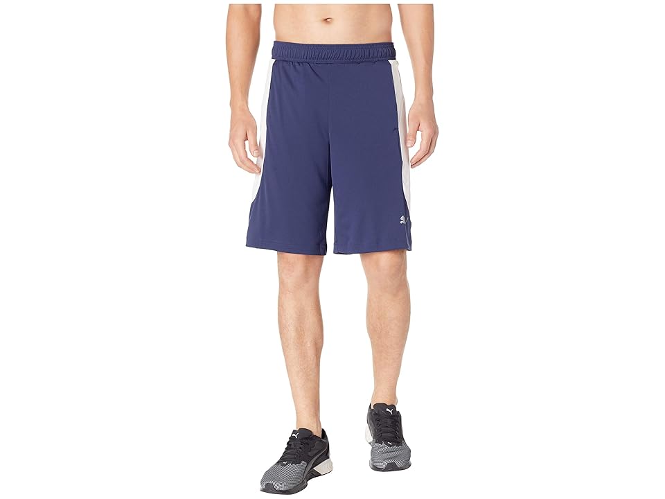 

PUMA Knit Color Block Shorts (Peacoat/White) Men's Shorts, Blue