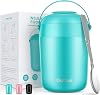 DaCool Food Thermoses for Hot Food 16oz - Insulated Food Jar Kids Soup Thermoses with Handle Spoon Vacuum Stainless Steel Girls Boys Lunch Box Leakproof for School Office Picnic Camping Cyan Blue