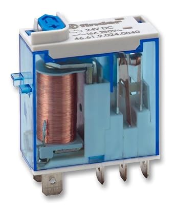 FINDER 46.61.9.024.0074 16 AMP, 24 VDC Coil, Agni Contact, Double LED & MECH. Indicator, Lockable Test Button, MIN. Industrial Relay, SPDT
