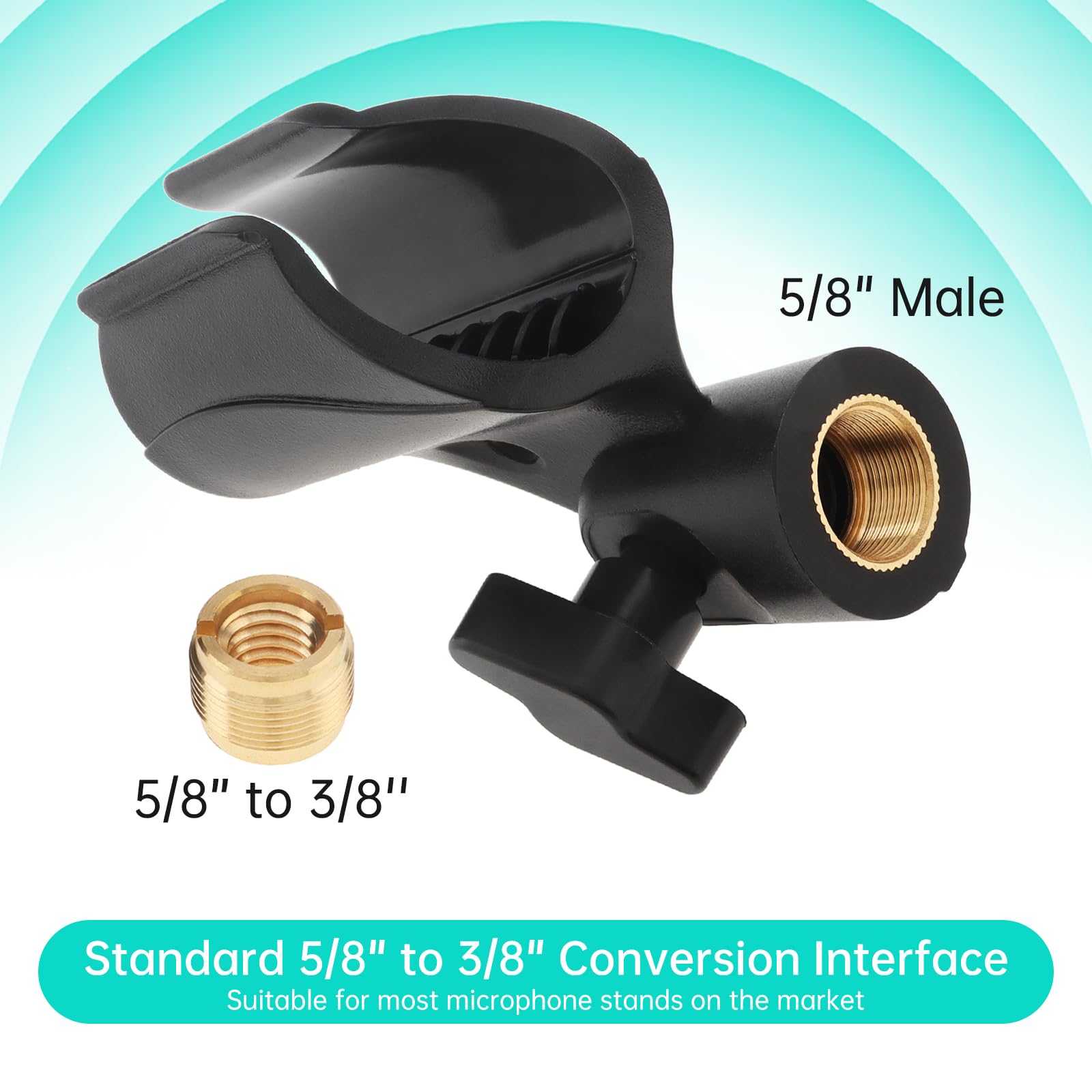 Soporte de micrófono de escritorio de 13 pulgadas, soporte de micrófono de cuello de cisne apto para Shure / AT2020 con 2 adaptadores y bridas para cables, brazo de micrófono flexible