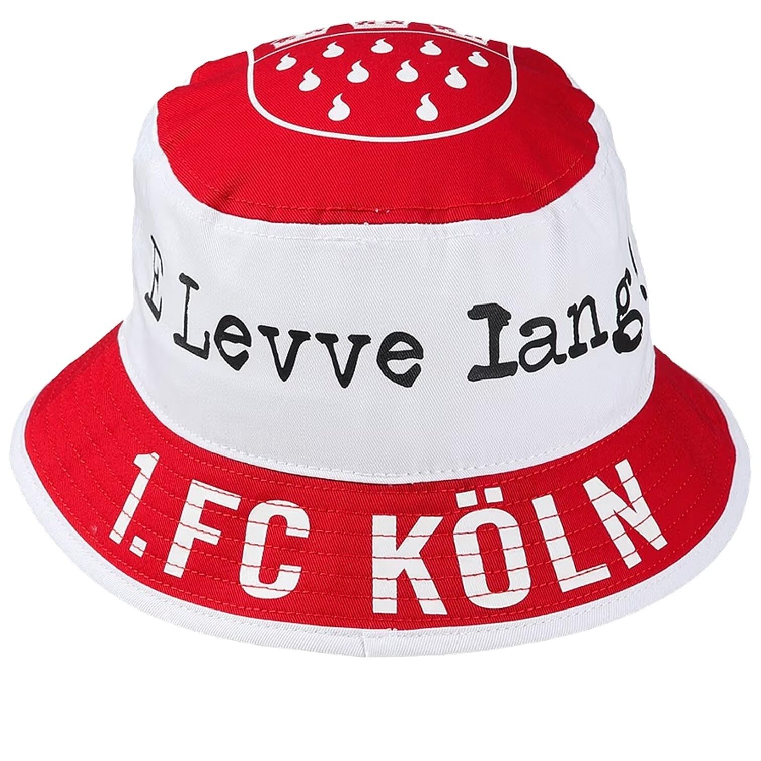 1. FC Köln Fischerhut - Vereinsstr. - Sommerhut rot-weiß Sonnenhut Unisex Hut Schlapphut - Plus Lesezeichen I Love Köln