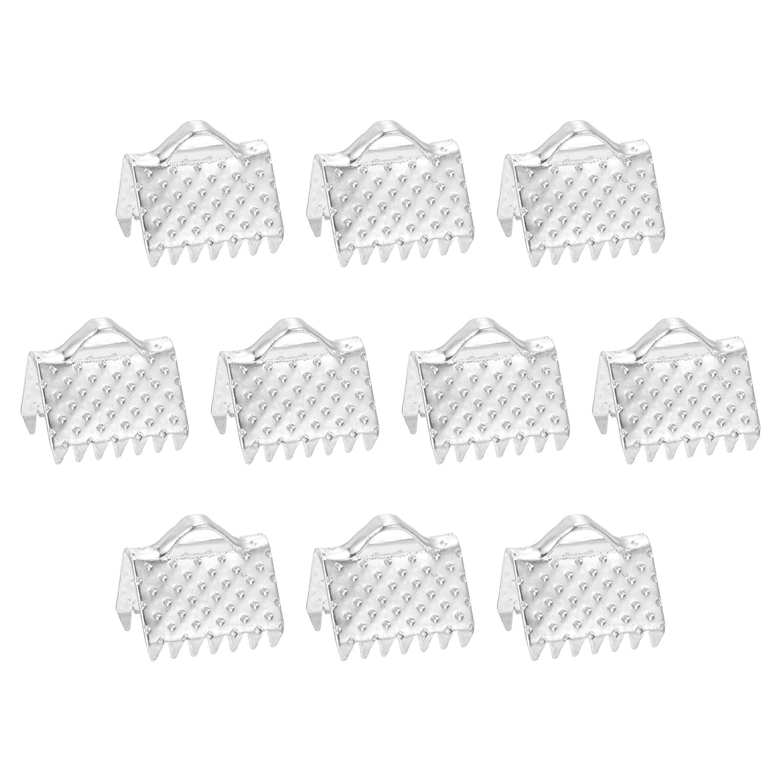 uxcell 280Pcs Ribbon Crimp Clamp Ends, 8mm Bookmark Pinch Crimp Ends, Cord Ends Fasteners Clasp Crimp Ends for DIY Bracelet Necklace Jewelry Making,