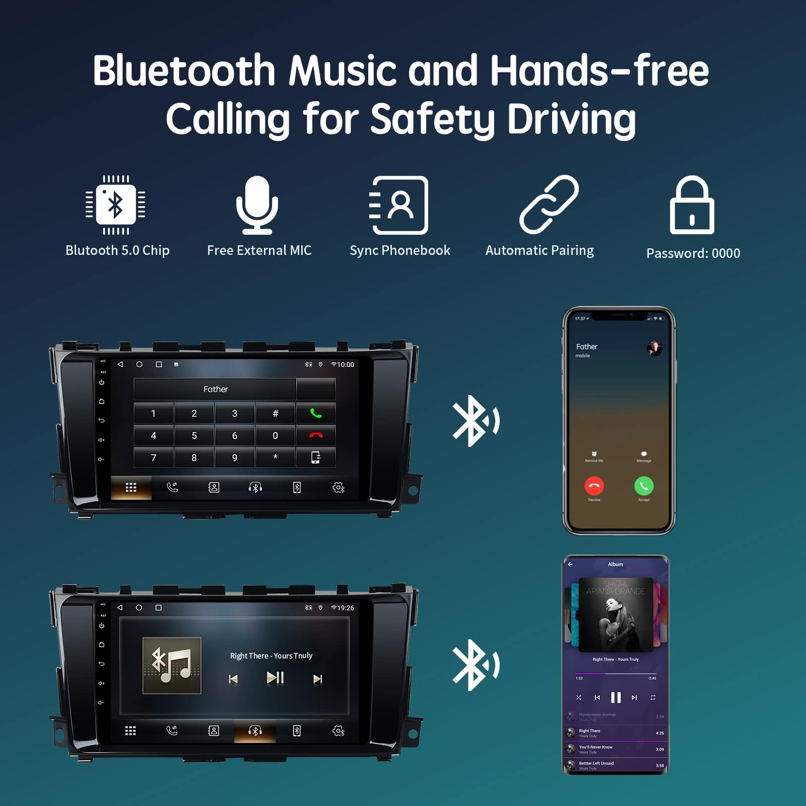 Amazon.com: ViaBecs 9“ Wireless Apple Carplay Car Stereo 6GB